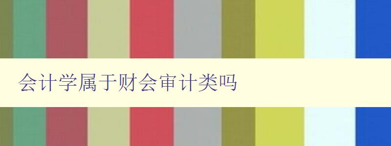 会计学属于财会审计类吗