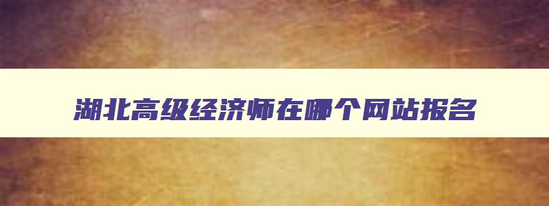 湖北高级经济师在哪个网站报名,湖北高级经济师2023年报名和考试时间