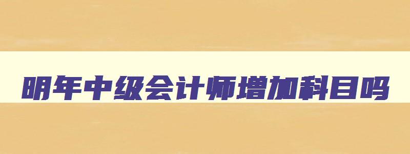 明年中级会计师增加科目吗,2023年能直接考中级会计师证吗请问