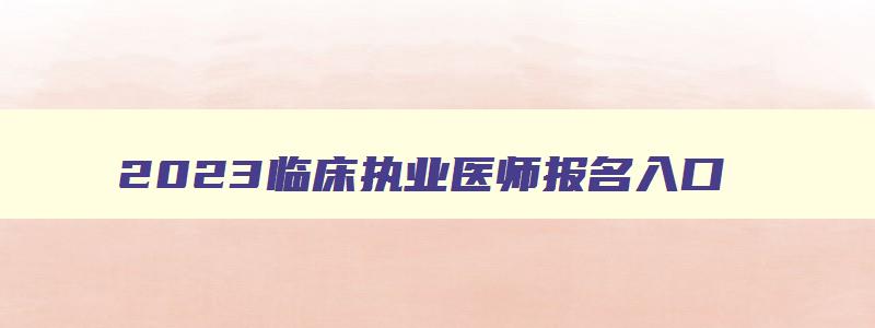 2023临床执业医师报名入口,全国临床执业医师资格证报名流程图