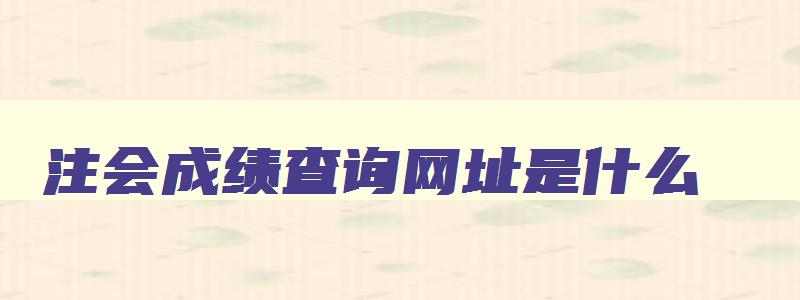 注会成绩查询网址是什么,注会成绩查询网址