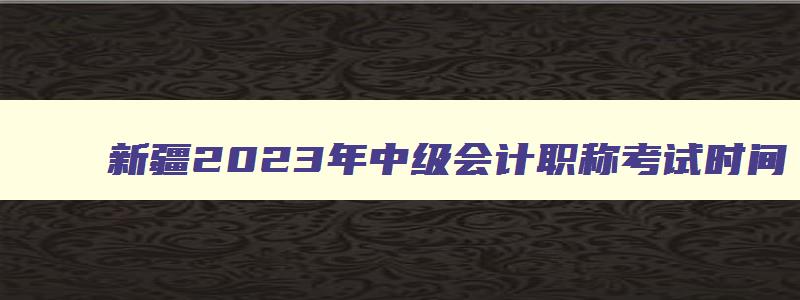 新疆2023年中级会计职称考试时间,新疆2023年中级会计职称考试