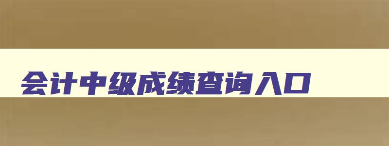 会计中级成绩查询入口,2023年会计中级考试成绩查询网站官网