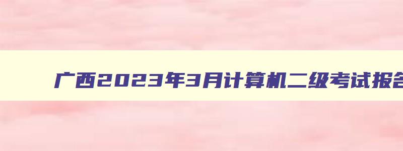 广西2023年3月计算机二级考试报名时间,广西计算机二级3月考试报名时间