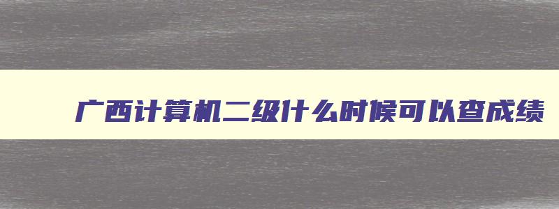 广西计算机二级什么时候可以查成绩（广西计算机二级什么时候可以查成绩啊）