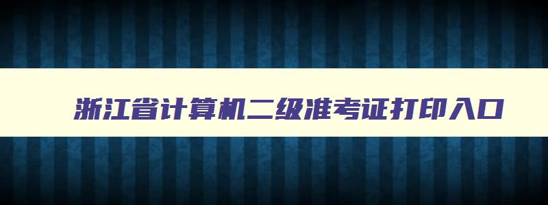 浙江省计算机二级准考证打印入口,浙江计算机二级准考证打印入口