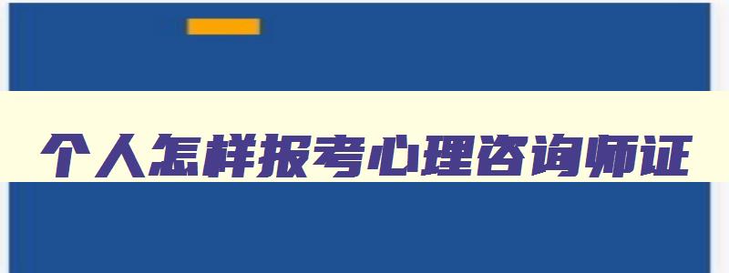 个人怎样报考心理咨询师证