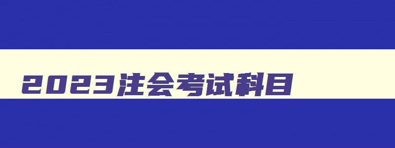 2023注会考试科目