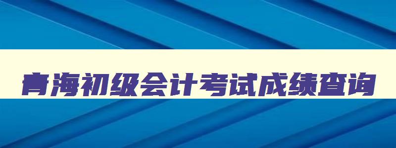 青海初级会计考试成绩查询,青海省初会准考证打印