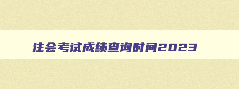 注会考试成绩查询时间2023