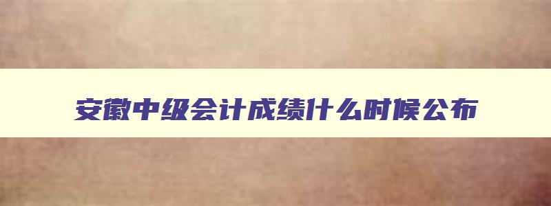 安徽中级会计成绩什么时候公布,2023安徽中级会计考试成绩查询