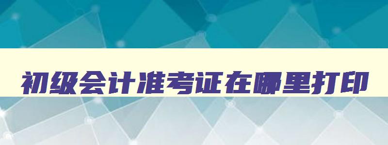 初级会计准考证在哪里打印,初级会计准考证是彩印吗