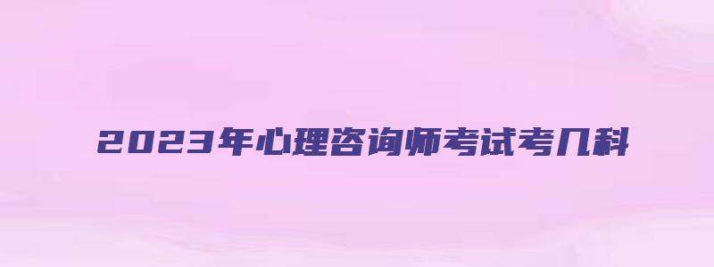 2023年心理咨询师考试考几科（2023年心理咨询师考试考几科啊）