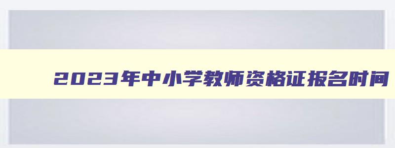 2023年中小学教师资格证报名时间