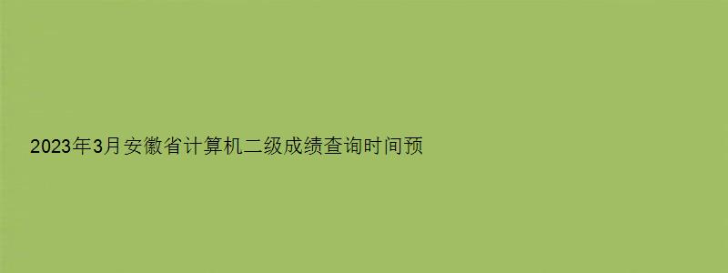 2023年3月安徽省计算机二级成绩查询时间预估：5月中上旬（安徽省2023计算机二级成绩什么时候出来）