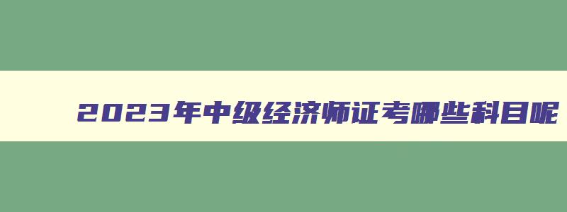 2023年中级经济师证考哪些科目呢