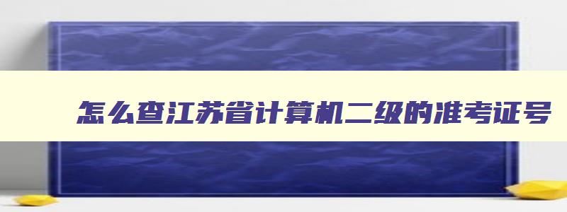 怎么查江苏省计算机二级的准考证号