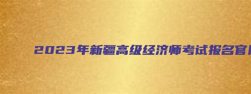 2023年新疆高级经济师考试报名官网（新疆2023年高级经济师报名时间）