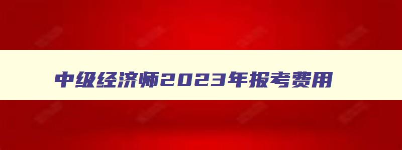 中级经济师2023年报考费用,2023年中级经济师报名费