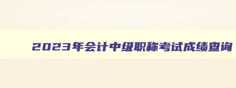 2023年会计中级职称考试成绩查询,2023年会计中级职称考试成绩查询