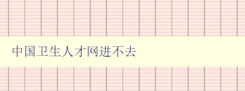 中国卫生人才网进不去