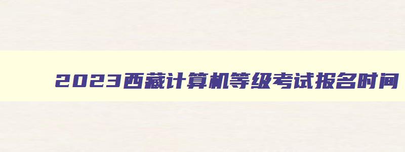 2023西藏计算机等级考试报名时间,西藏计算机考试时间报名2023