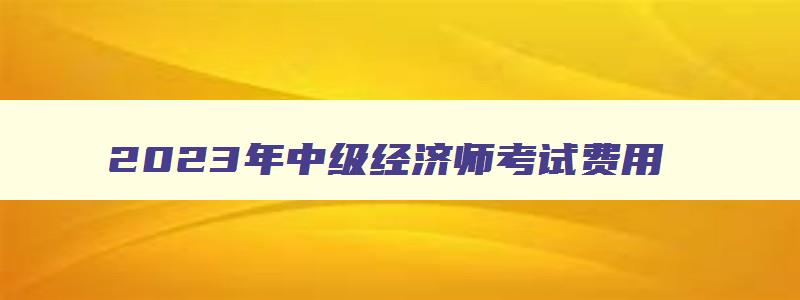 2023年中级经济师考试费用