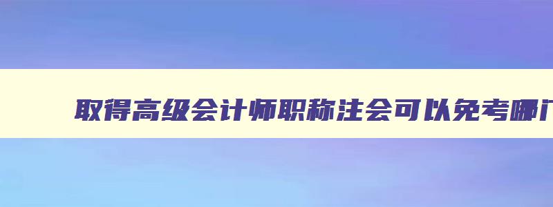 取得高级会计师职称注会可以免考哪门