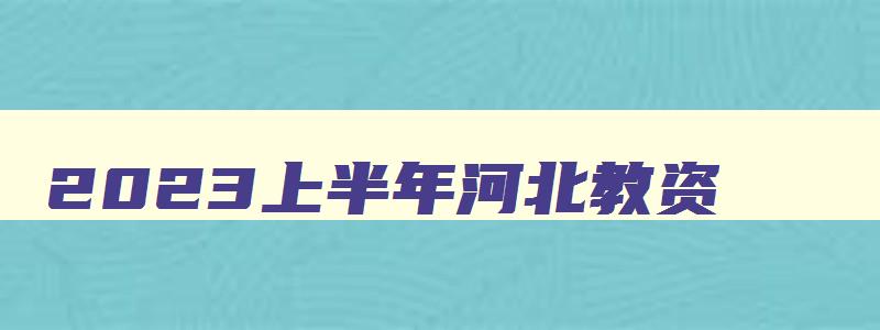 2023上半年河北教资