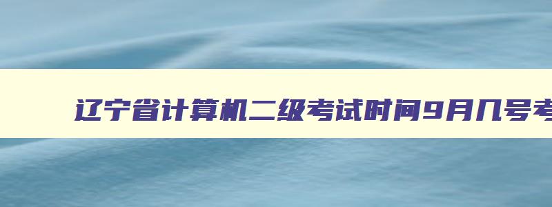 辽宁省计算机二级考试时间9月几号考试