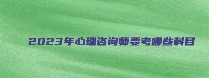 2023年心理咨询师要考哪些科目（2023年心理咨询师要考哪些科目呢）