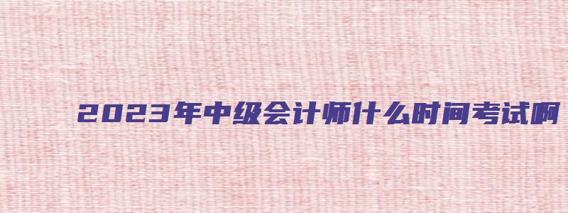 2023年中级会计师什么时间考试啊（2023年中级会计师什么时间考试啊）