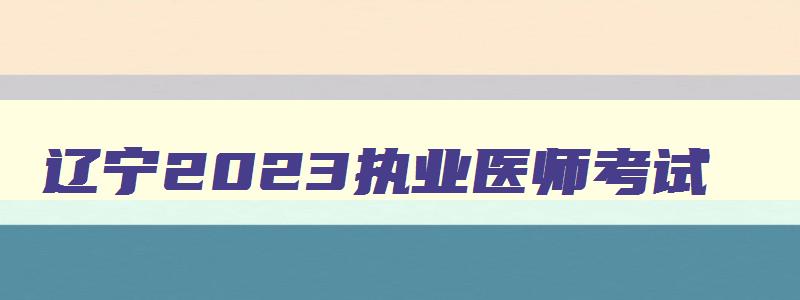 辽宁2023执业医师考试,执业医师辽宁考试时间