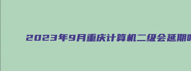 2023年9月重庆计算机二级会延期吗？（重庆计算机二级3月考试时间）