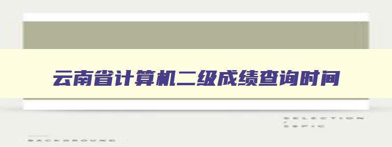 云南省计算机二级成绩查询时间