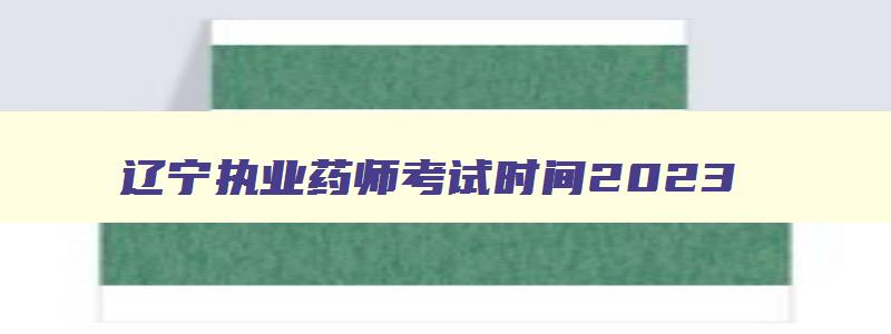 辽宁执业药师考试时间2023