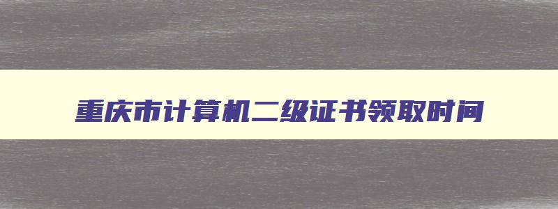 重庆市计算机二级证书领取时间,重庆市计算机二级证书