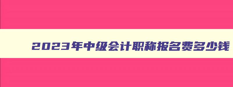 2023年中级会计职称报名费多少钱,2023年中级会计职称报名费多少