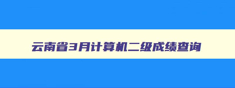 云南省3月计算机二级成绩查询