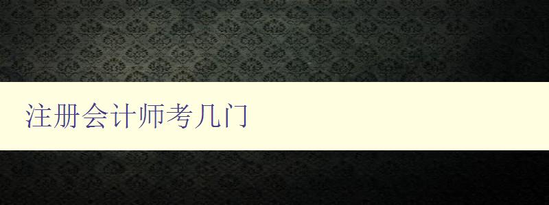 注册会计师考几门