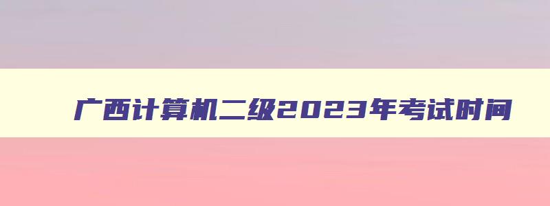 广西计算机二级2023年考试时间,广西2023年3月计算机二级成绩查询