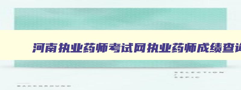 河南执业药师考试网执业药师成绩查询