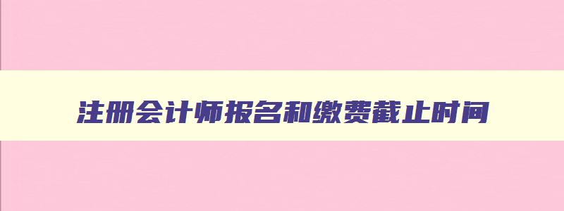 注册会计师报名和缴费截止时间,2023年注册会计师报名缴费入口