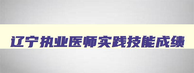 辽宁执业医师实践技能成绩