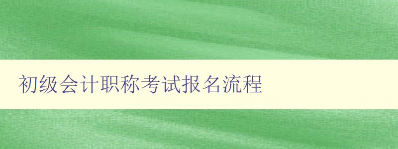 初级会计职称考试报名流程