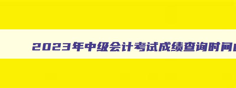 2023年中级会计考试成绩查询时间山东省,2023年中级会计考试成绩查询