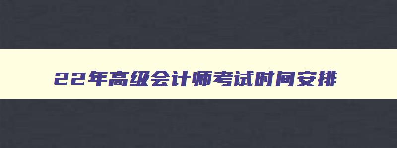 22年高级会计师考试时间安排,22年高级会计师考试时间