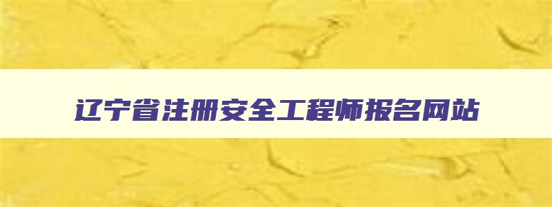 辽宁省注册安全工程师报名网站