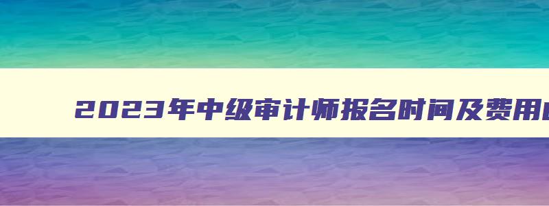 2023年中级审计师报名时间及费用山西,2023年中级审计师报名