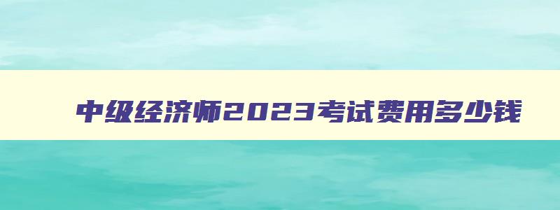 中级经济师2023考试费用多少钱,中级经济师2023考试费用